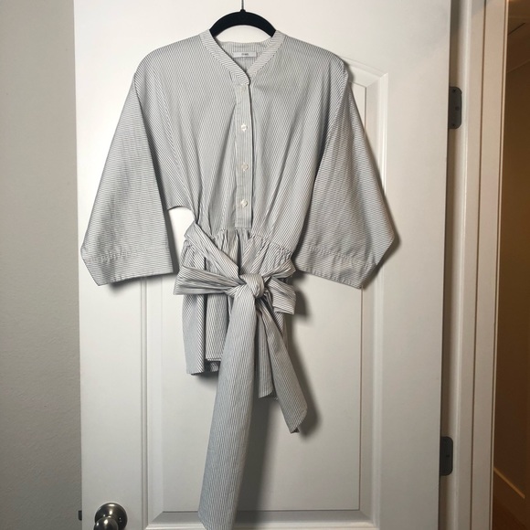 NWOT Tome Striped Peplum Shirt - Picture 8 of 15